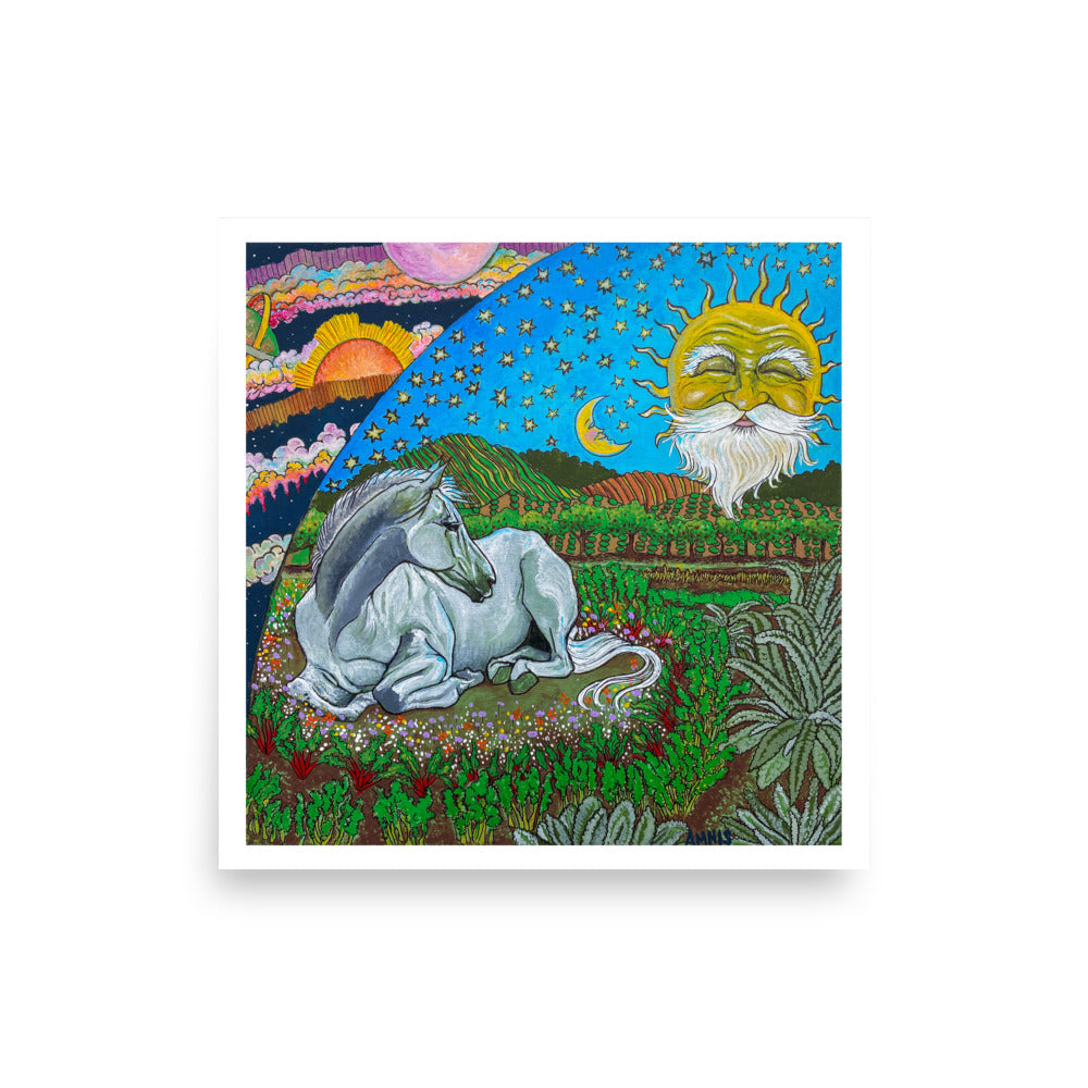 (9) Horse in the Garden - Art Print