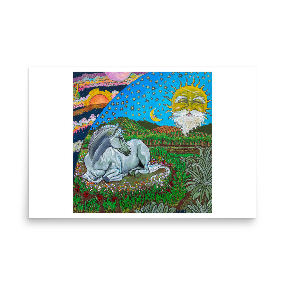 (9) Horse in the Garden - Art Print